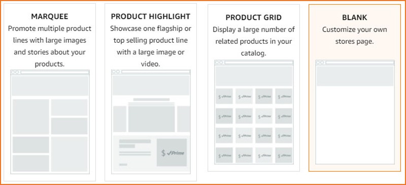 Amazon Brand Store template examples