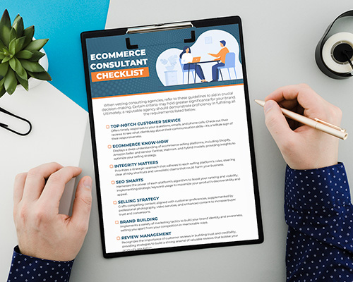 Ecommerce Consultant Checlist on clipboard