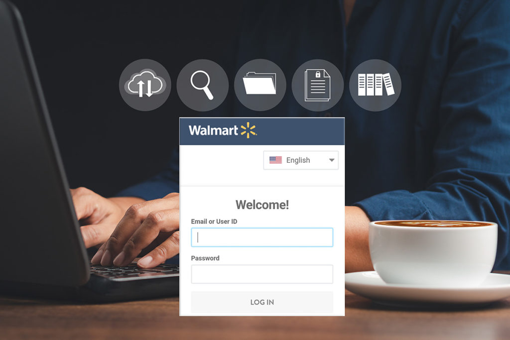 Walmart Marketplace Seller Log In screen