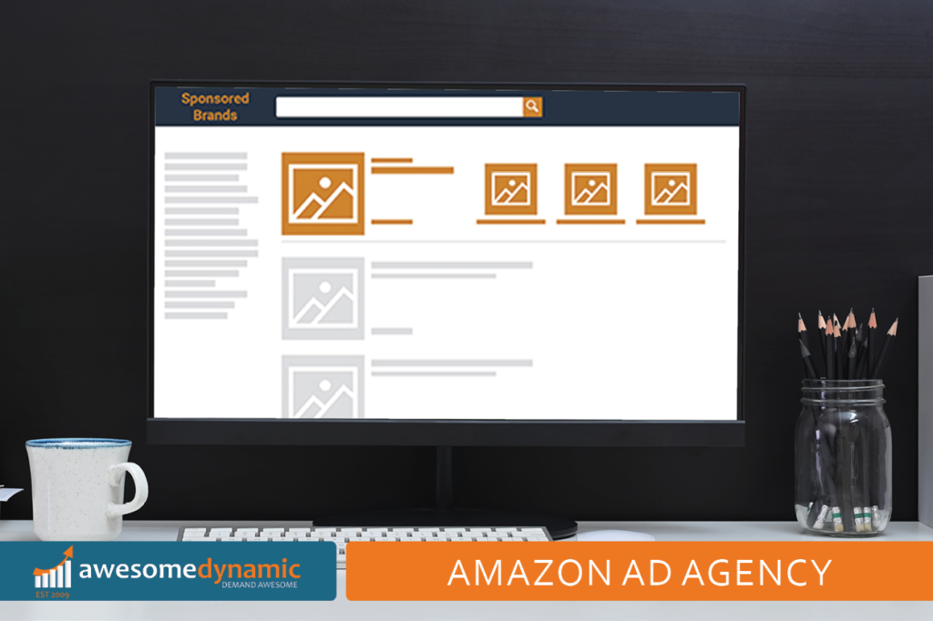 Amazon Sponsored Brands PPC ad example on a desktop computer screen