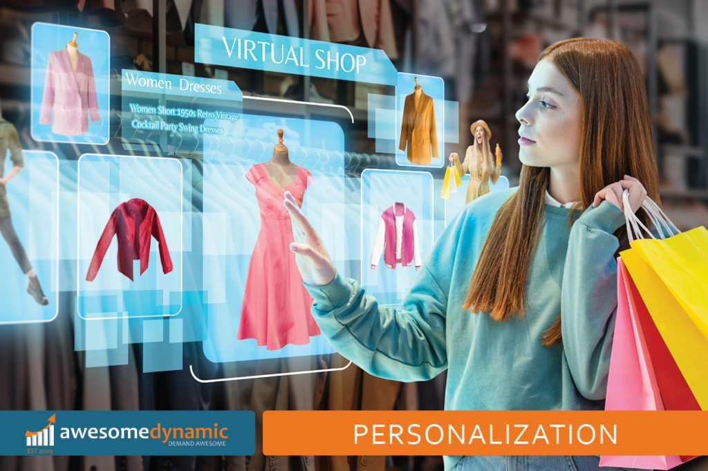 Online shopping with ecommerce personalization