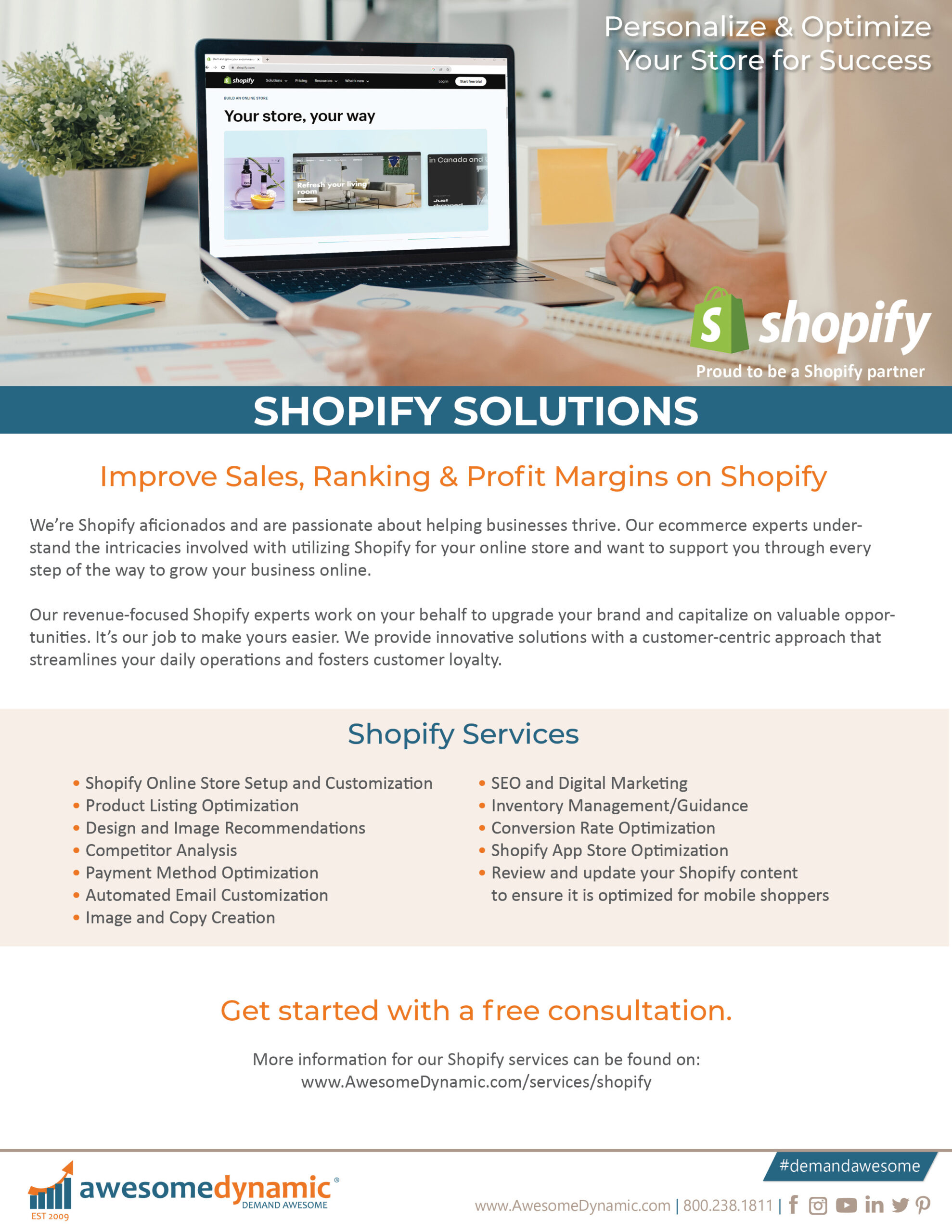 Sell on Shopify with expert assistance from Awesome Dynamic Tech Solutions, Inc.
