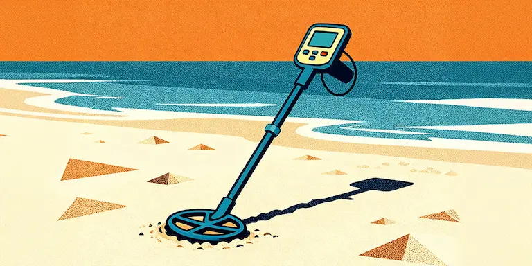 metal detector on a beach